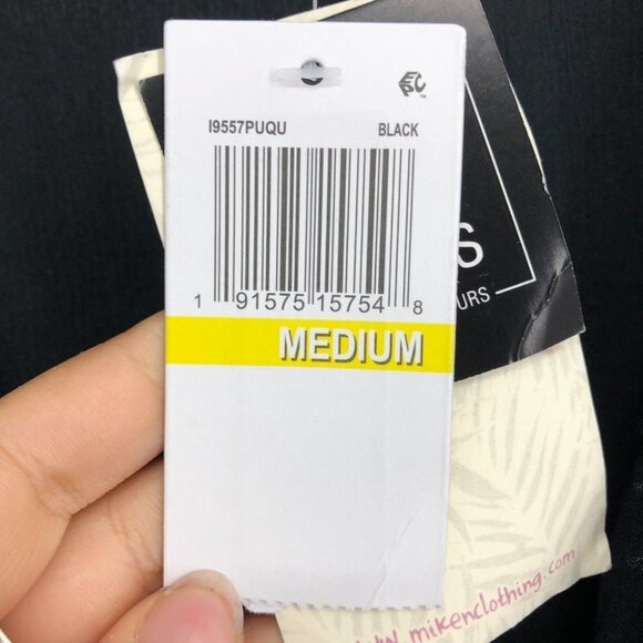 NWT Miken Swim Black Beach Bathing Suit Cover-Up Tunic w/ Floral Embroidery M - Picture 7 of 16